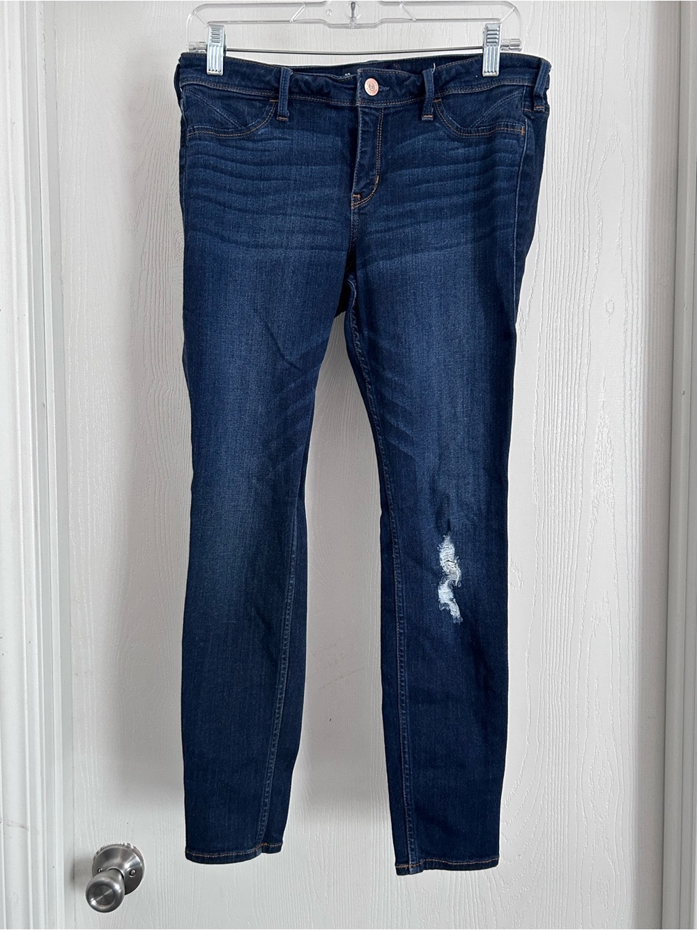 Hollister | Dark Indigo Skinny Jeans with Light Distress | Size 13/31